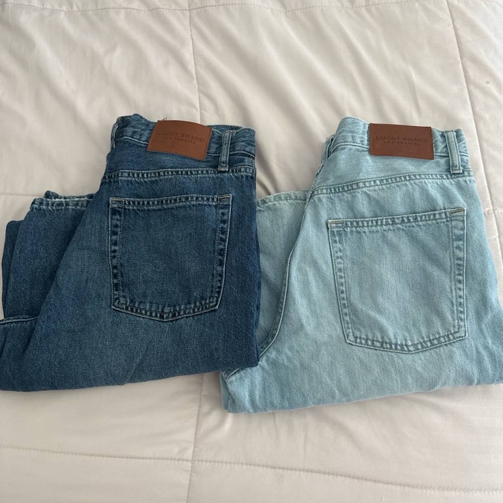 Lucky Brand Women's wide leg Jeans - Dark Blue and Light Blue bundle!